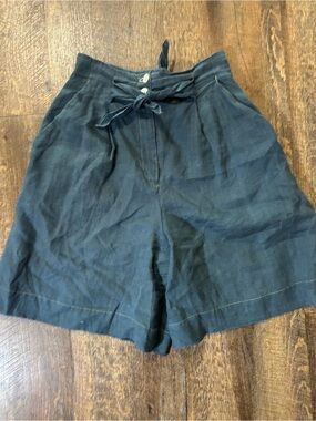 Vintage 1970’s/80’s Deep Blue 100% Japanese Linen Bermuda Shorts
